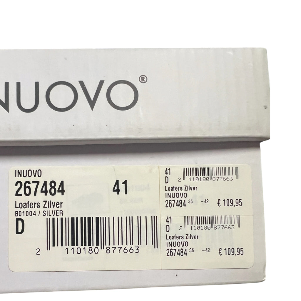 Zilveren leren instappers INUOVO maat 40,5