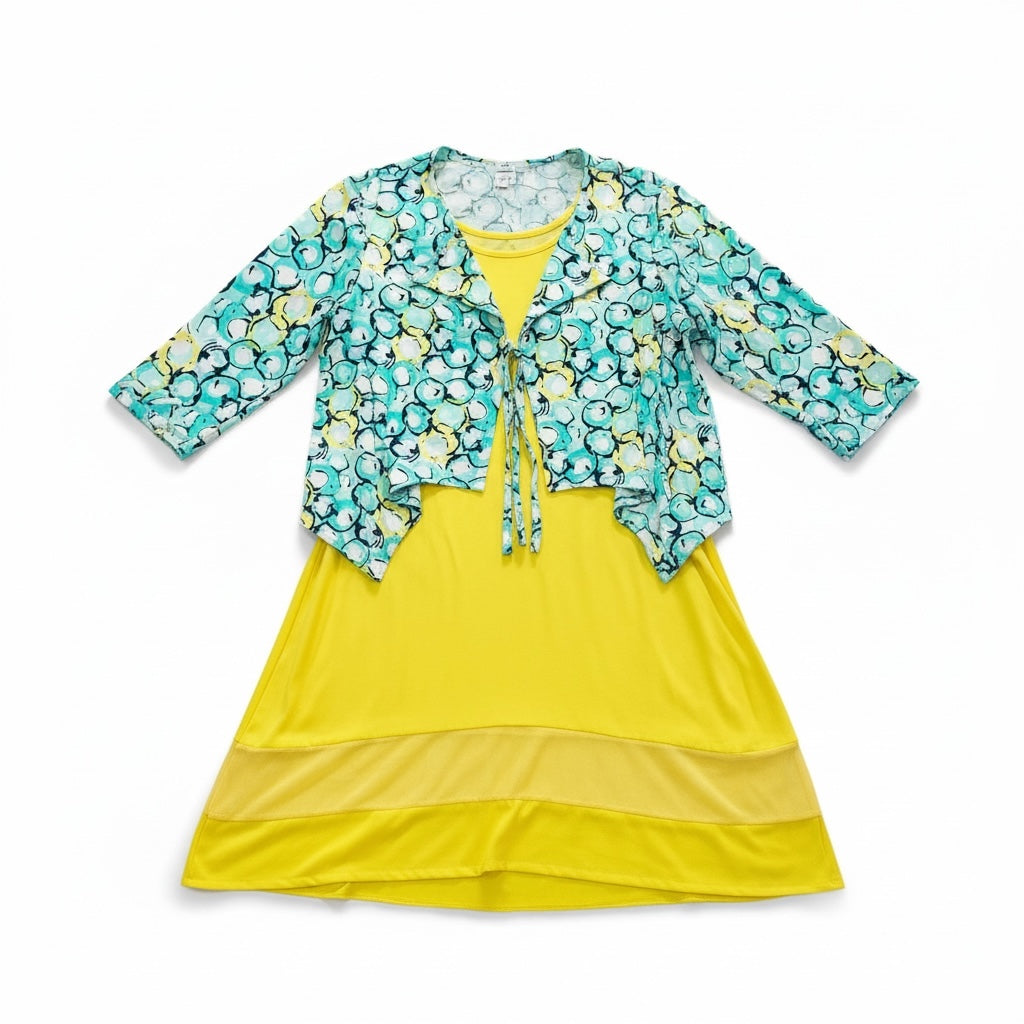 Shirt geel met voile One size tot en met maat 58