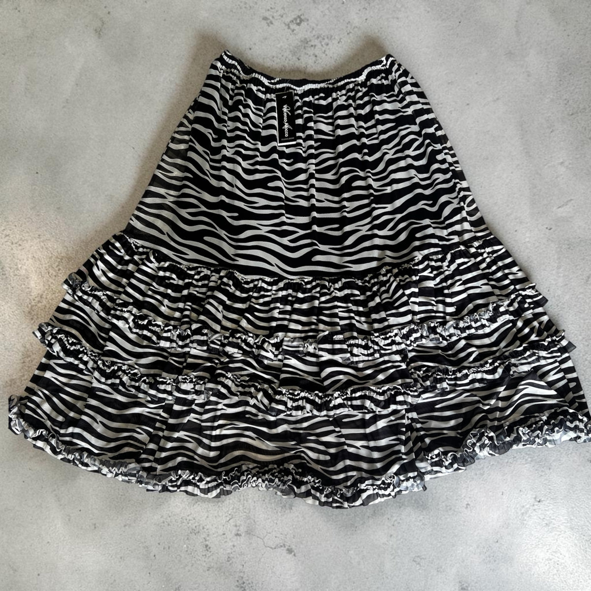 Vincenzo Allocca tule lagen rok gevoerd ,zebra print past voor maat 54-56-58