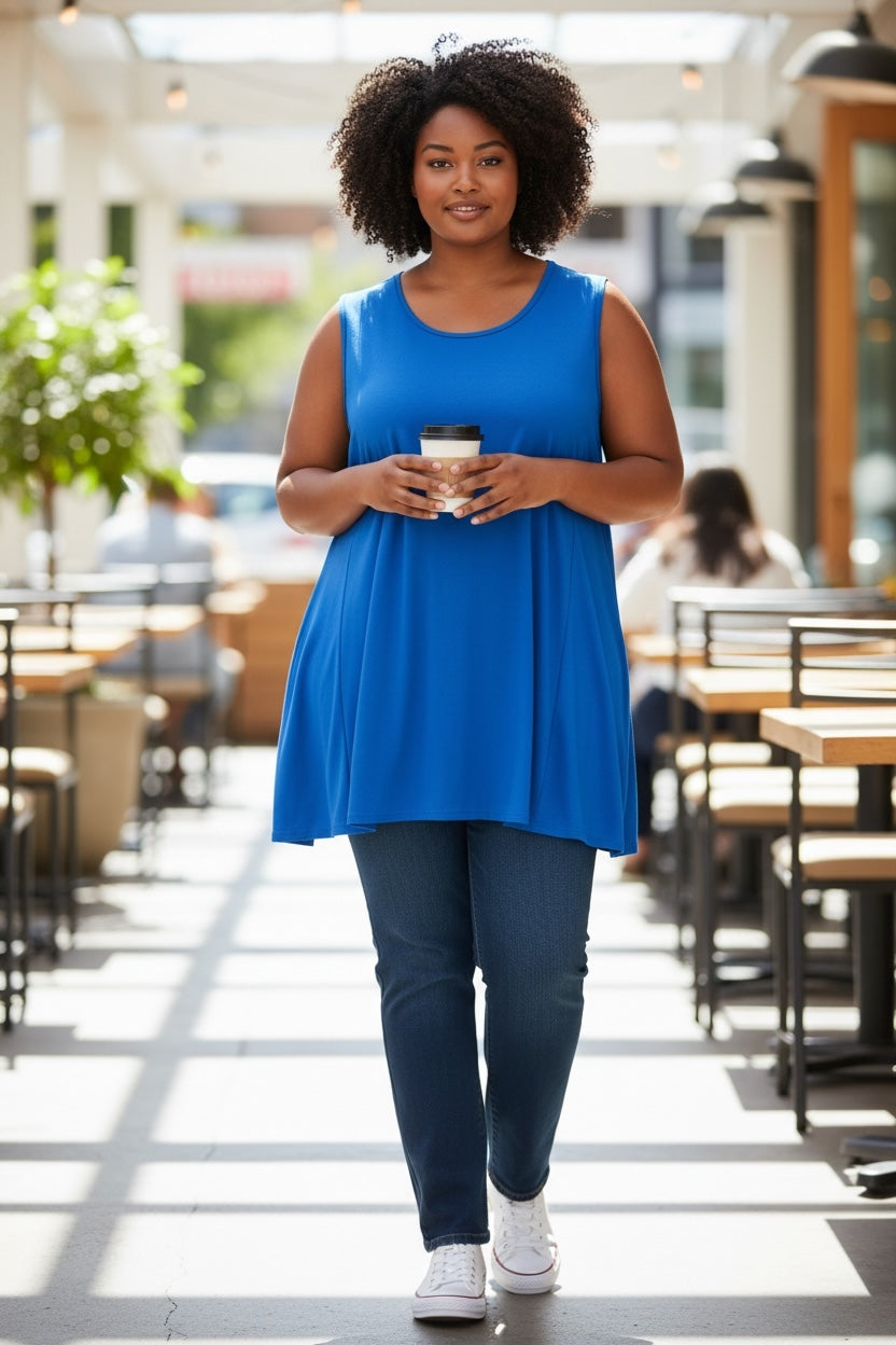 Naveed top kobalt blauw mt 48-50-52