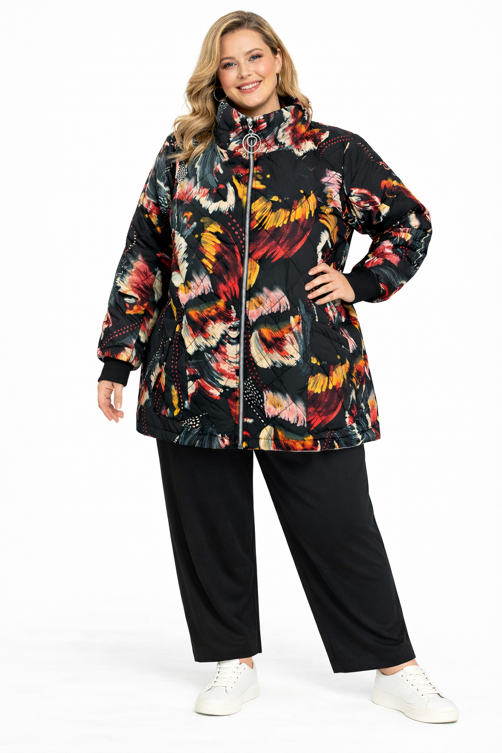 Dunne kleurrijke jas One Size pastvoor maat 52 tot en met 58