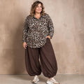 Panter blouse stretch past voor maat  52-54-56-68