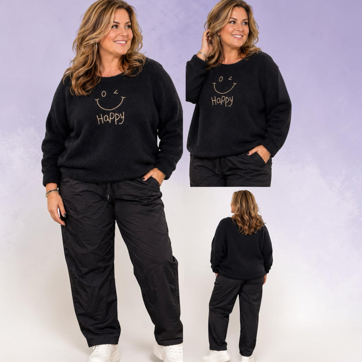 Jogger zwart stretch past voor maat 50-52-54