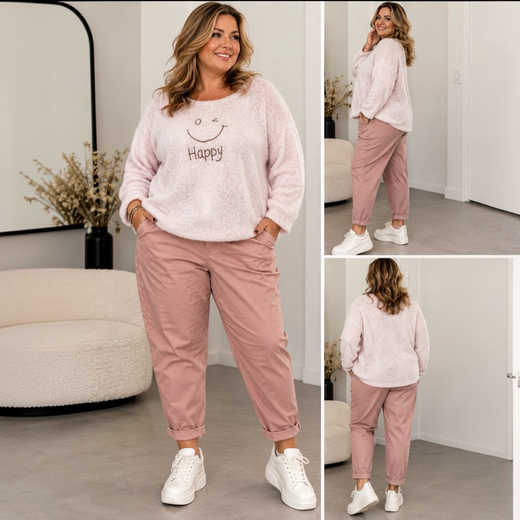 Jogger roze intake leer Plus Size past voor 50-52-54