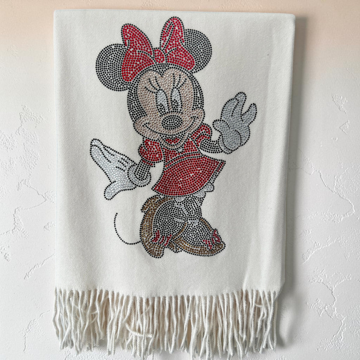 Sjaal omslagdoek Minny Mouse gebroken wit