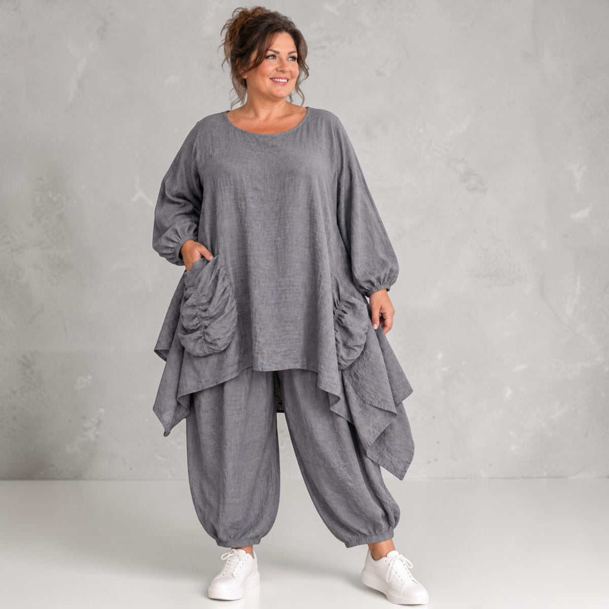 Moonshine ballon broek linnen grijs maat 4 en 5