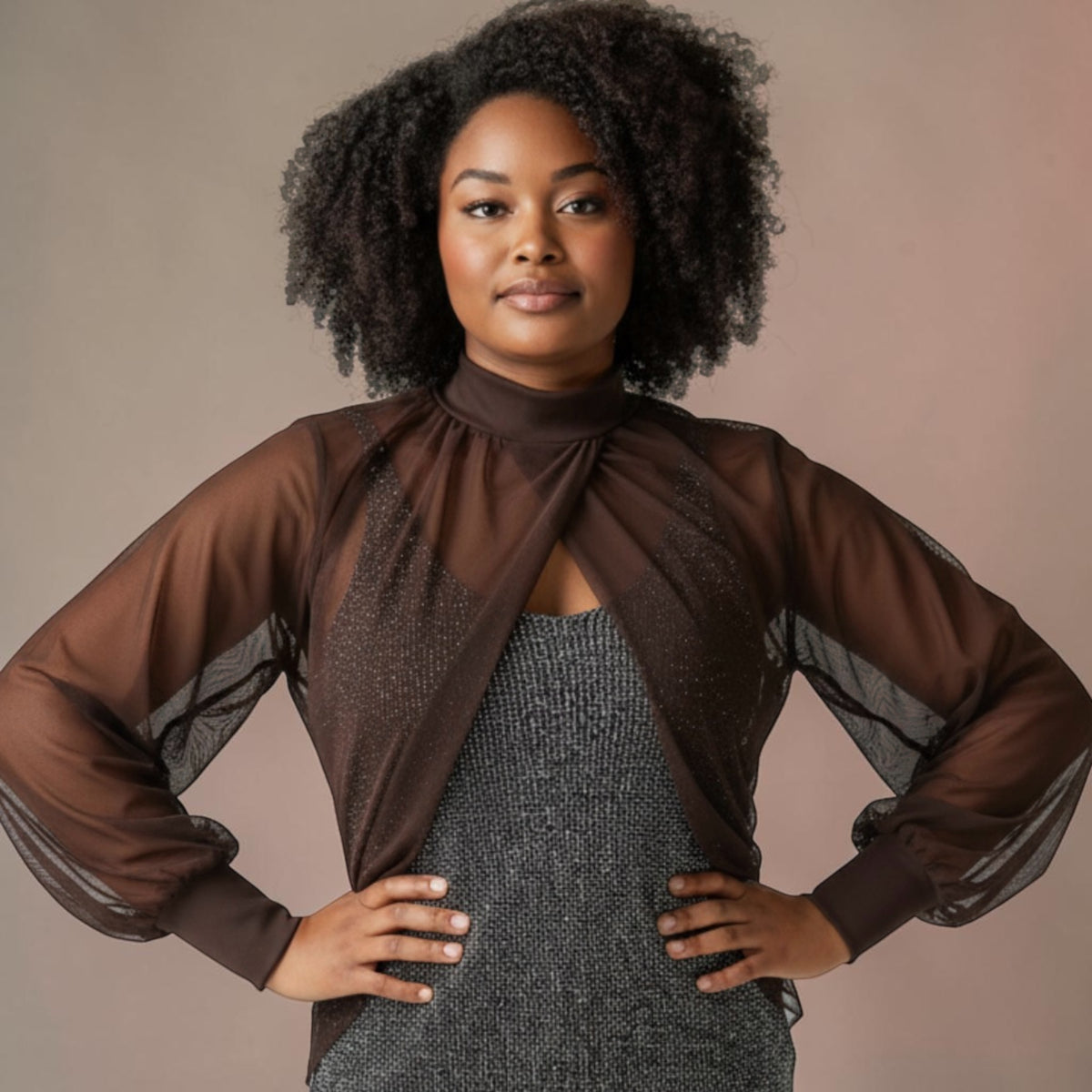 Bolero bruin voile One size