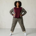 Ribcord jogger in panterprint One size past voor maat 38-40-42