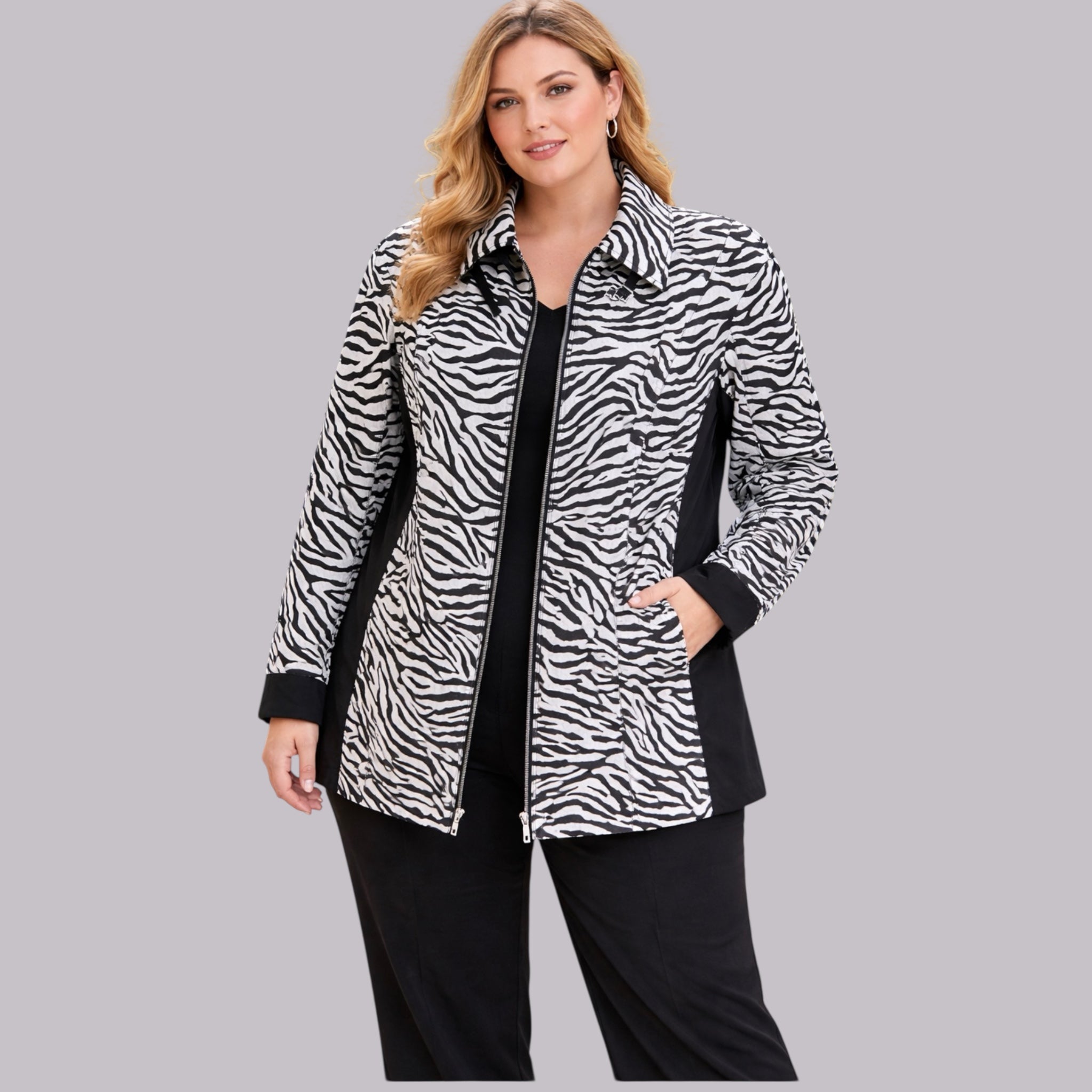 Samoon jasje mt 54 zwart/beige