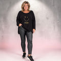 Fake leren legging stretch past voor maat 48-50