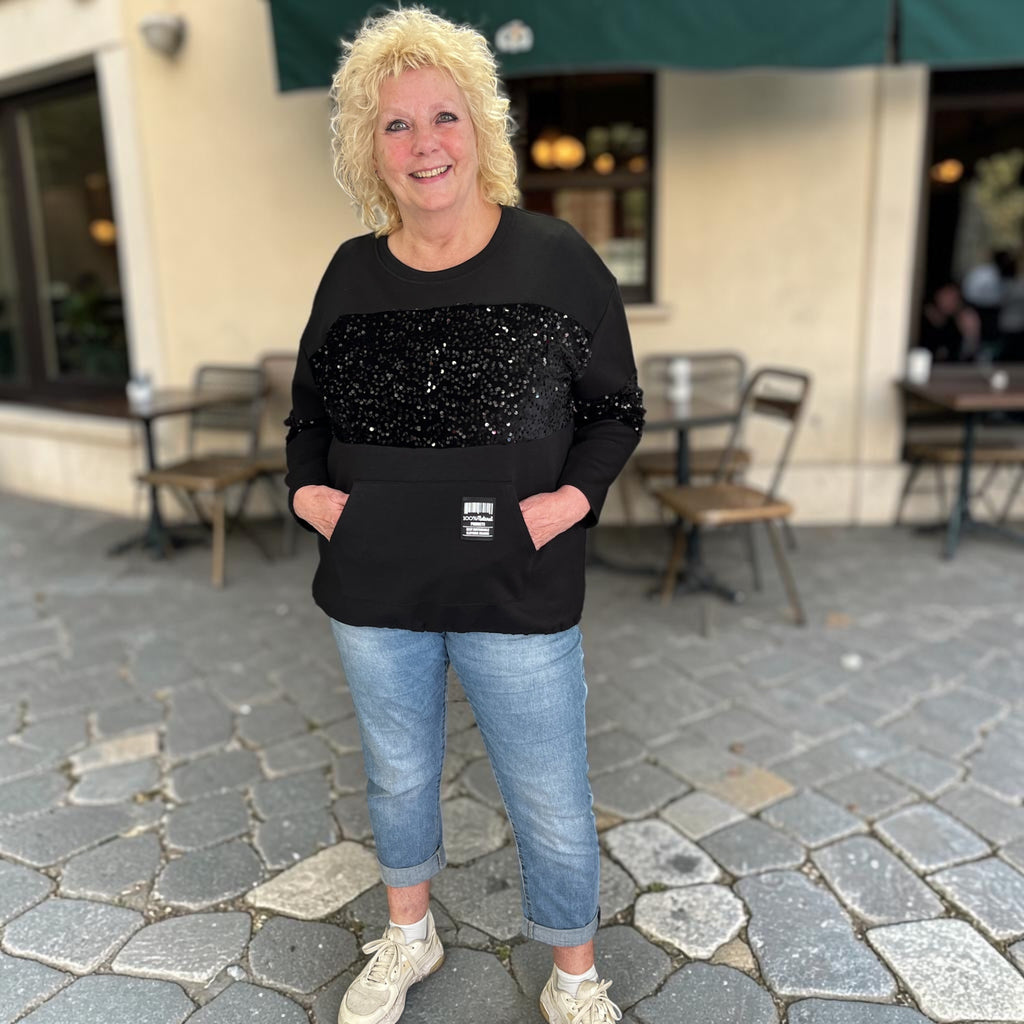 Sweatshirt met pailletten One size makkelijk tot 46