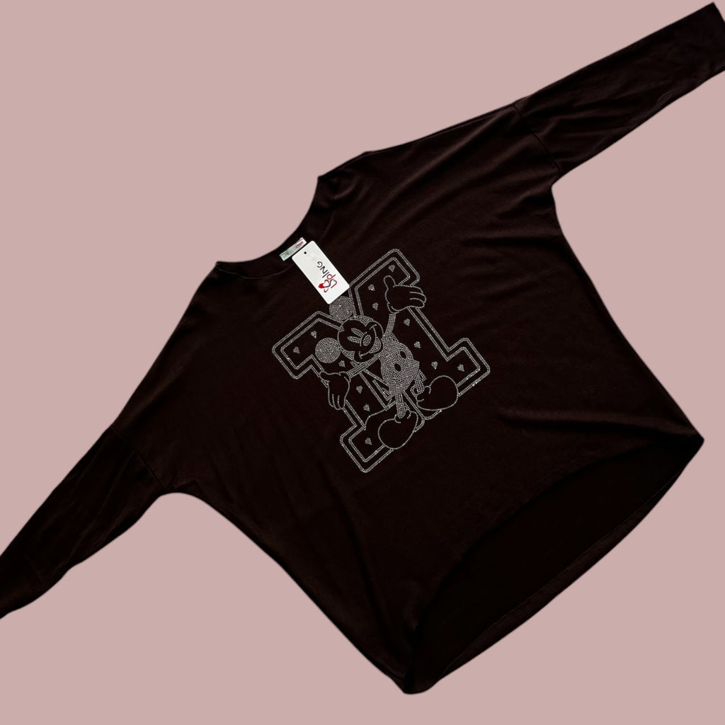Shirt bruin zilver past voor 38 tot 44
