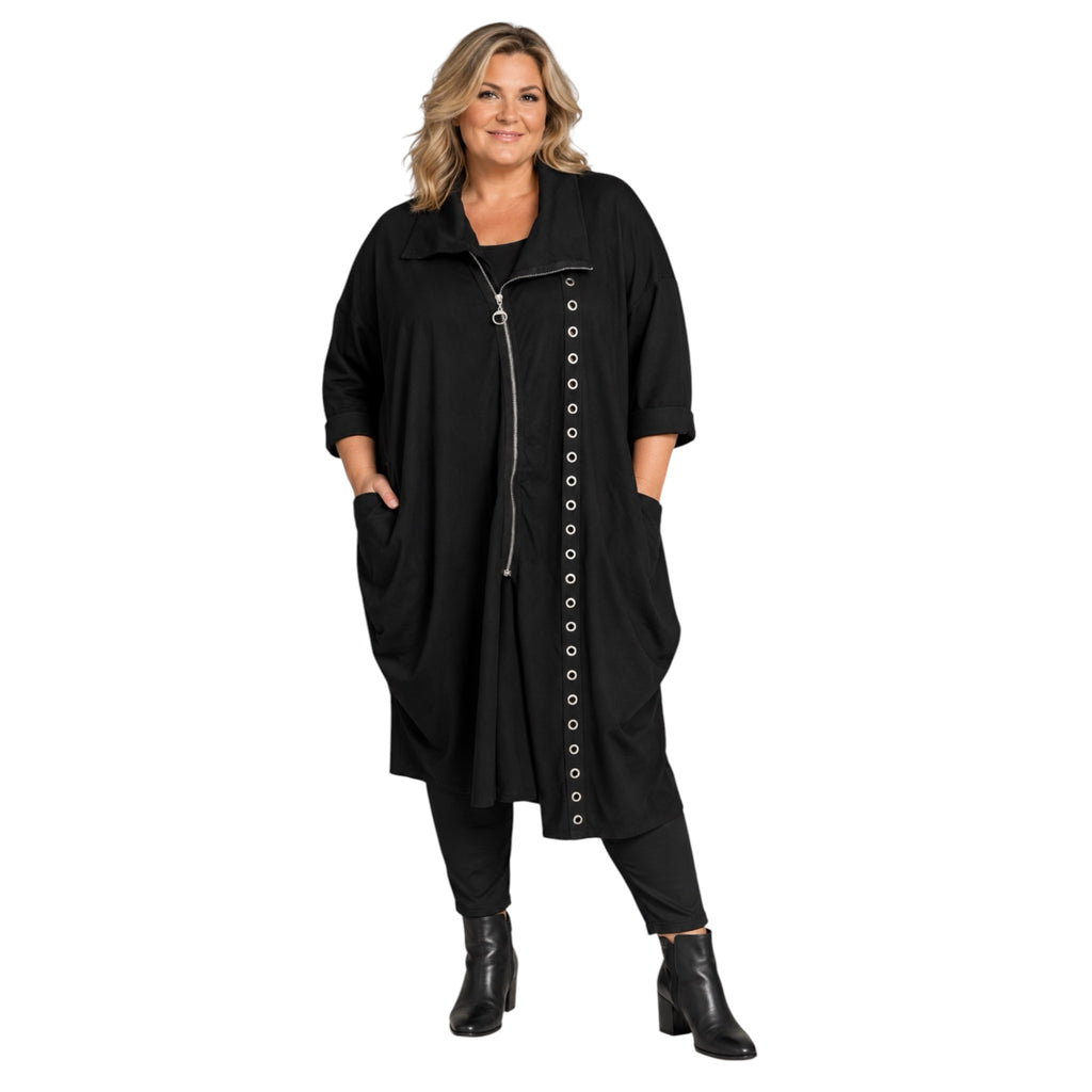 Lang vest La Bass zwart Plus Size