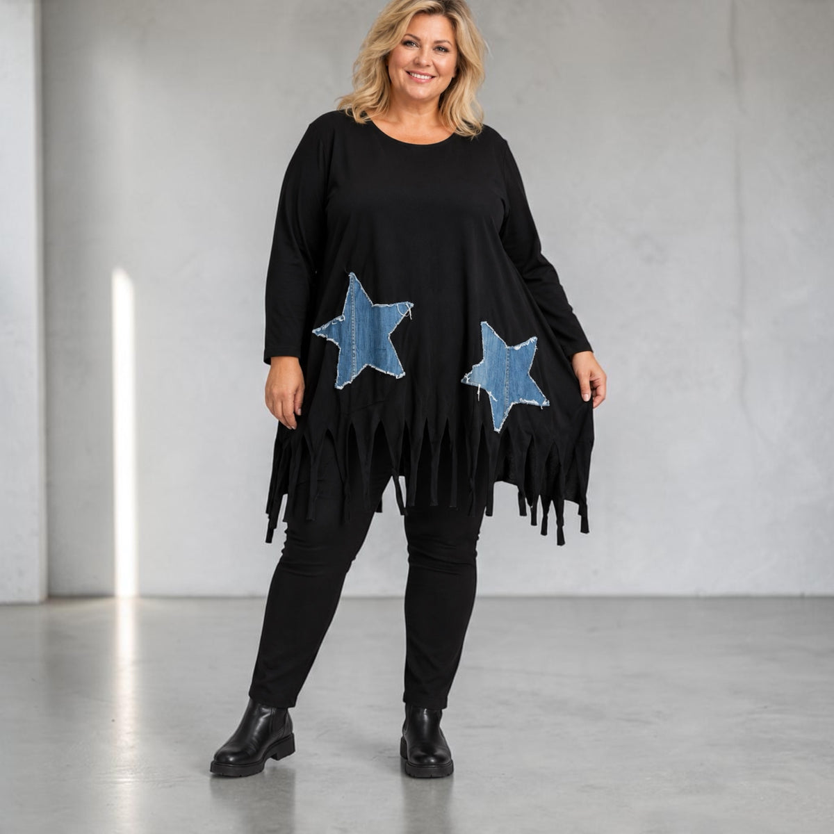 Moonshine Alijn tuniek met jeans sterren  maat 4