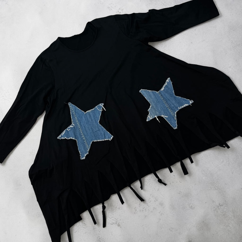 Moonshine Alijn tuniek met jeans sterren  maat 4