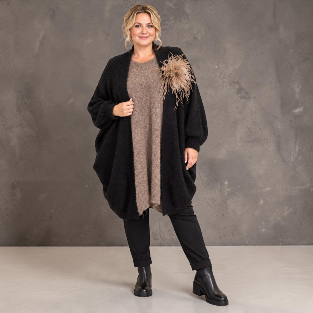 Vest zwart One zie Plus size