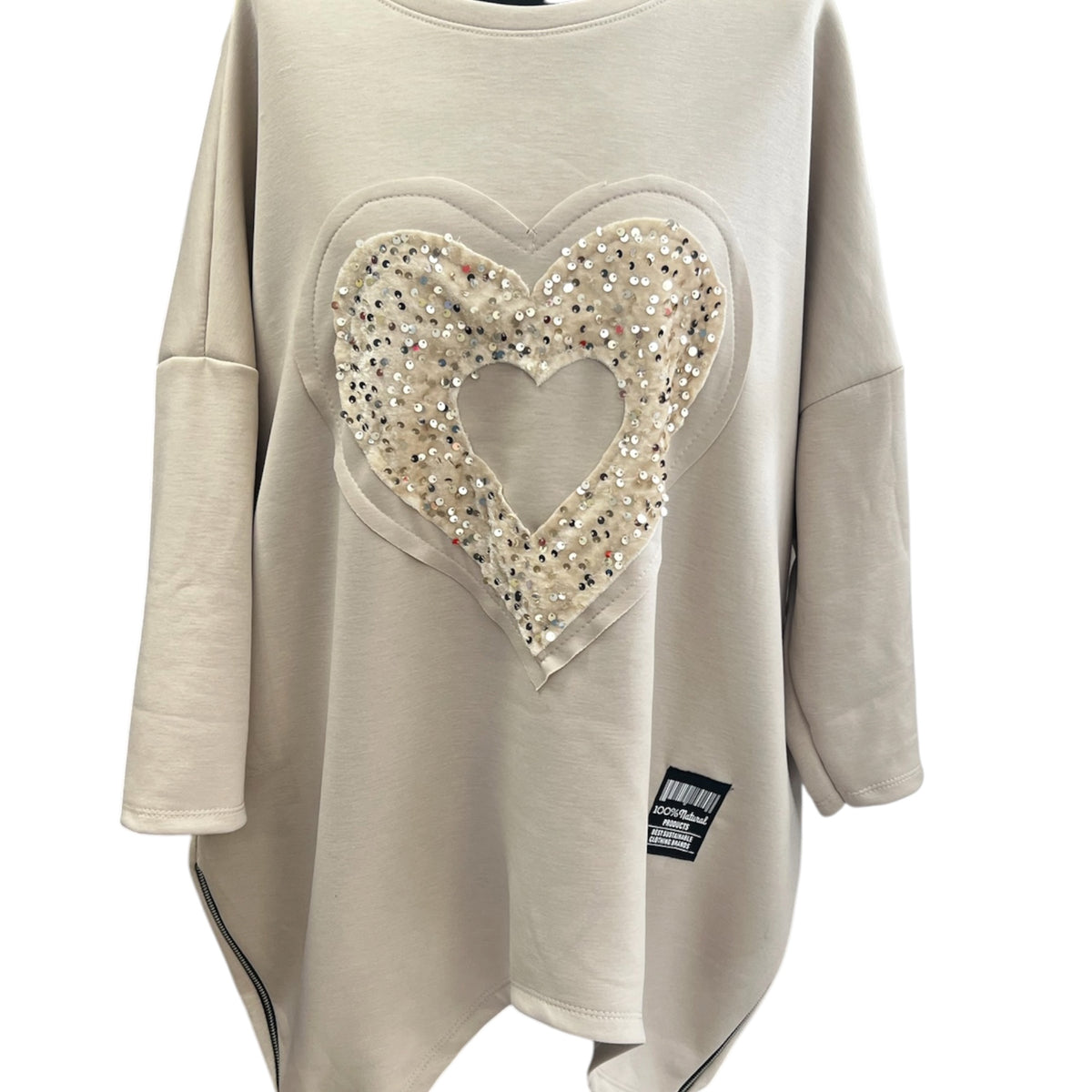 Sweatshirt met hart Plus Size, voor meerdere maten tot  maat 58