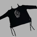 T shirt lange mouwen skull Plus size past voor meer maten tot 58