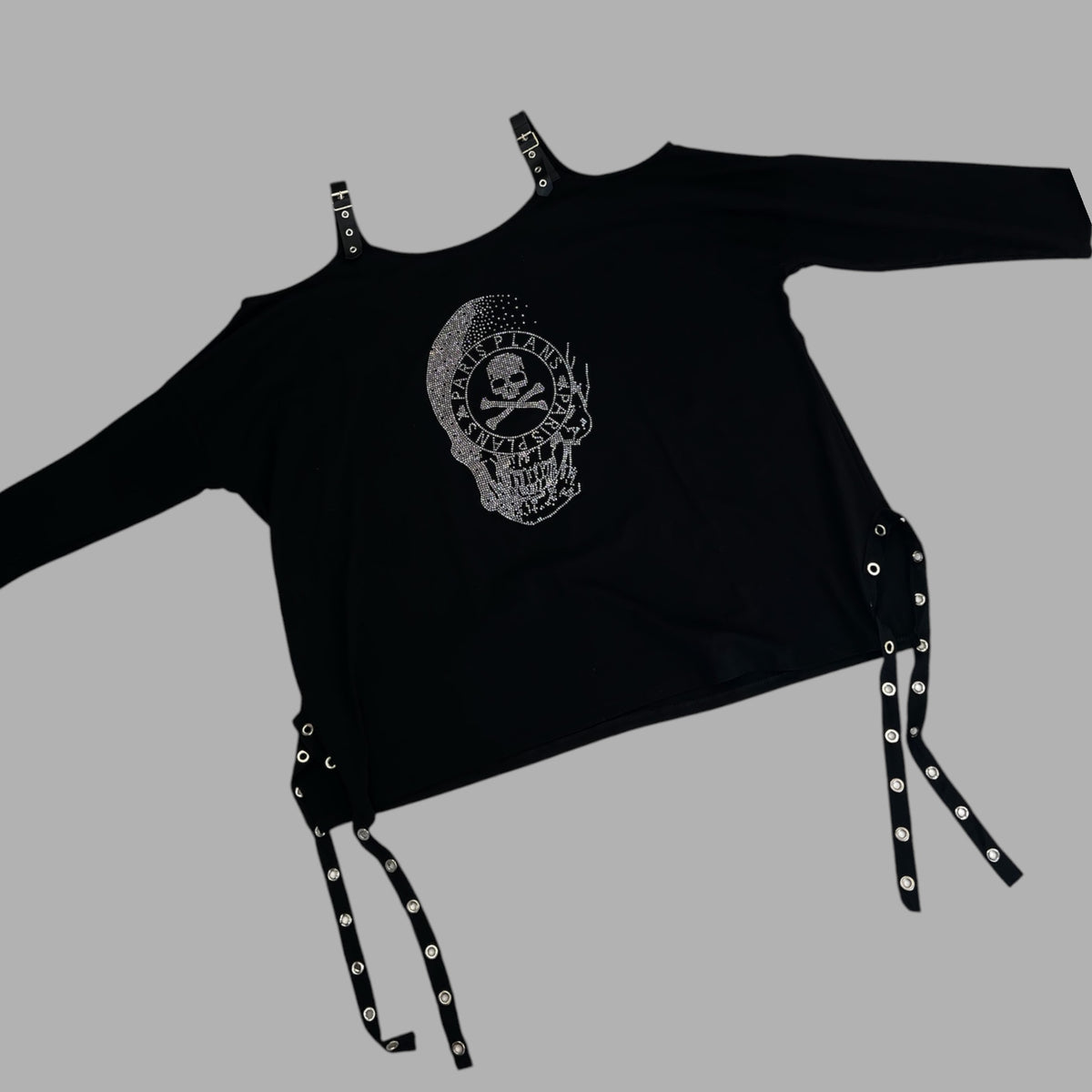 T shirt lange mouwen skull Plus size past voor meer maten tot 58