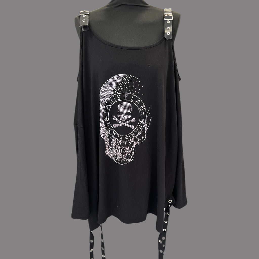 T shirt lange mouwen skull Plus size past voor meer maten tot 58