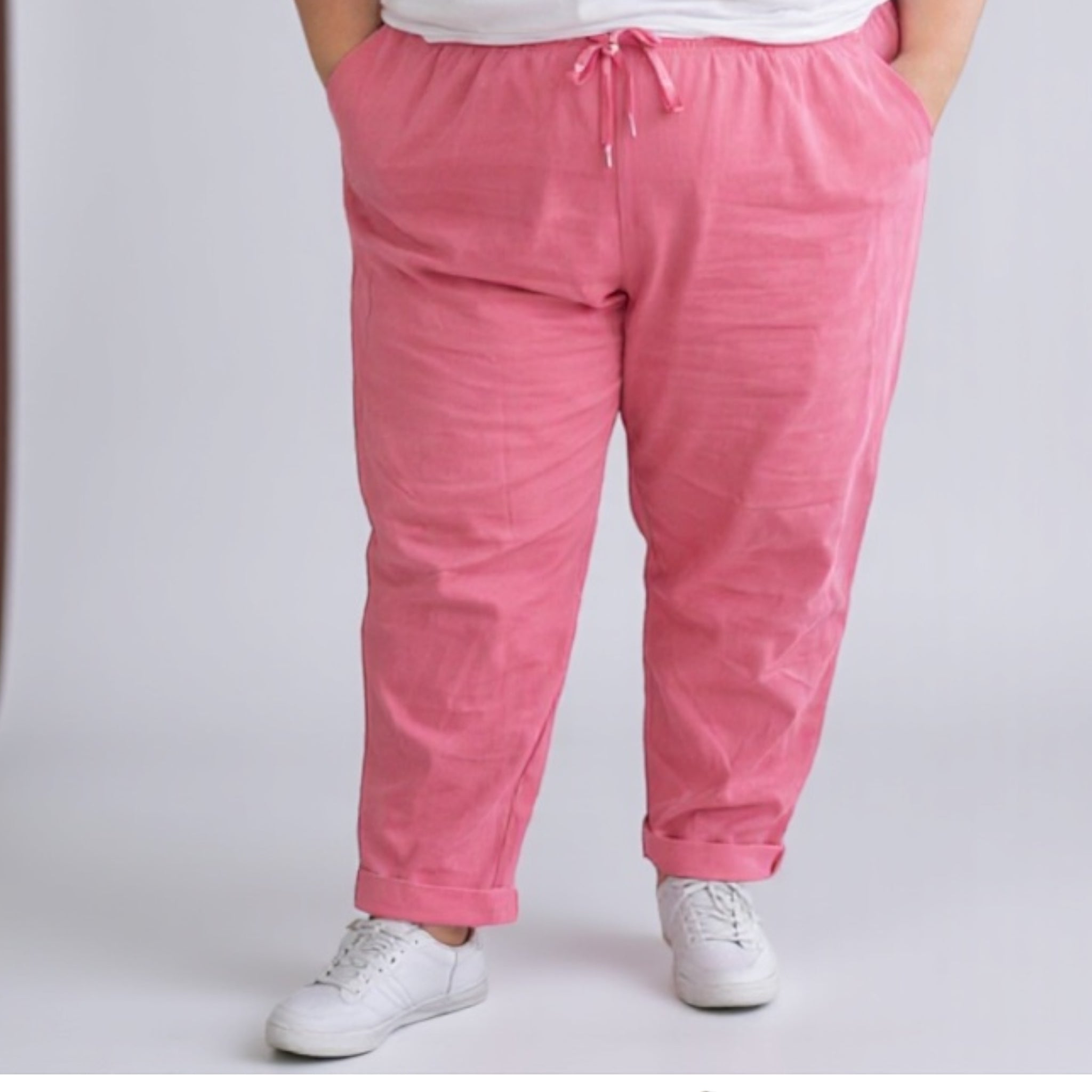 La Bass jogger broek roze past voor maat 50-52-54