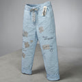 La Bass jogger met opdruk en strass past voor maat 50-52-54