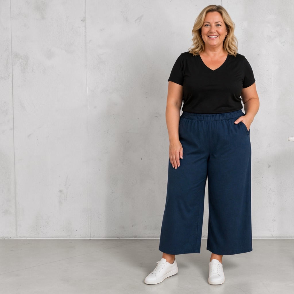 Naveed wijde broek jeans blauw maat 56/58  Plus Size