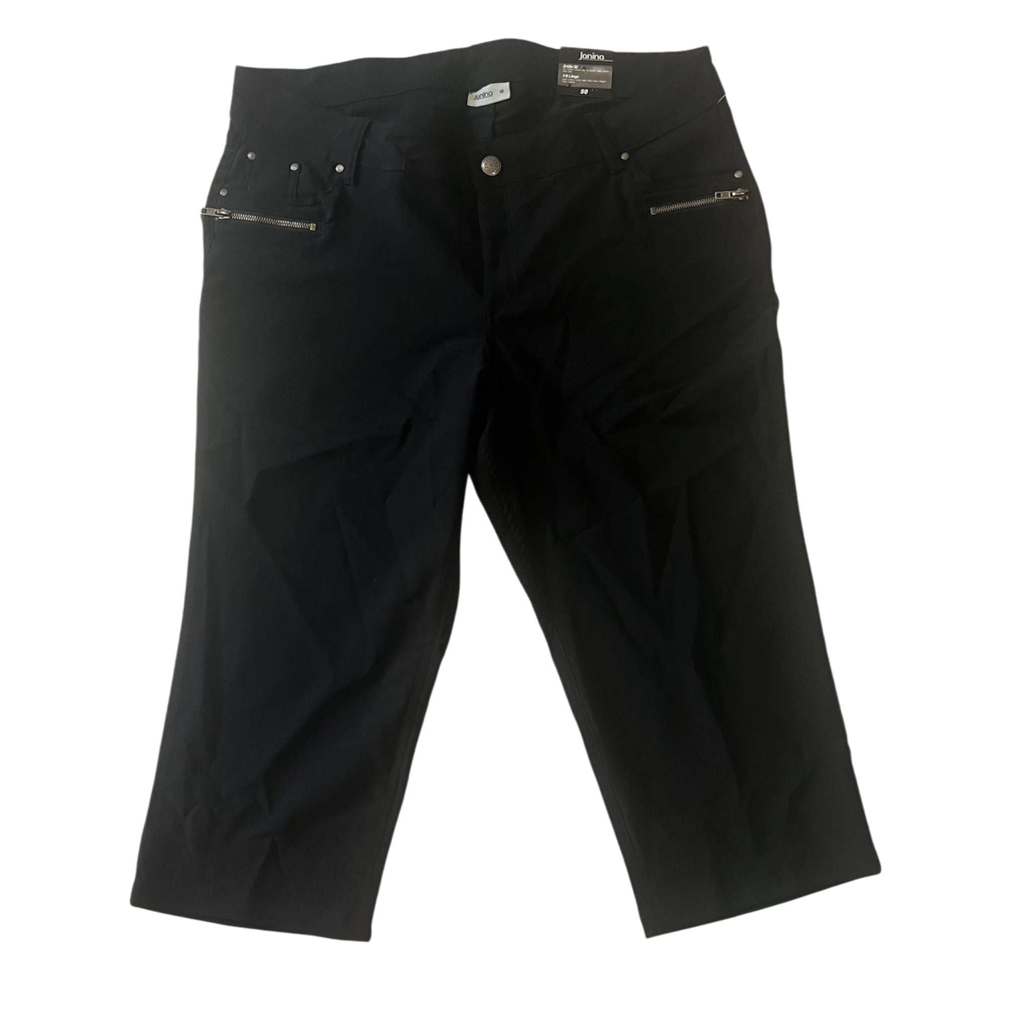 Capri zwart nieuw met kaartje maat 52 zit  stretch in