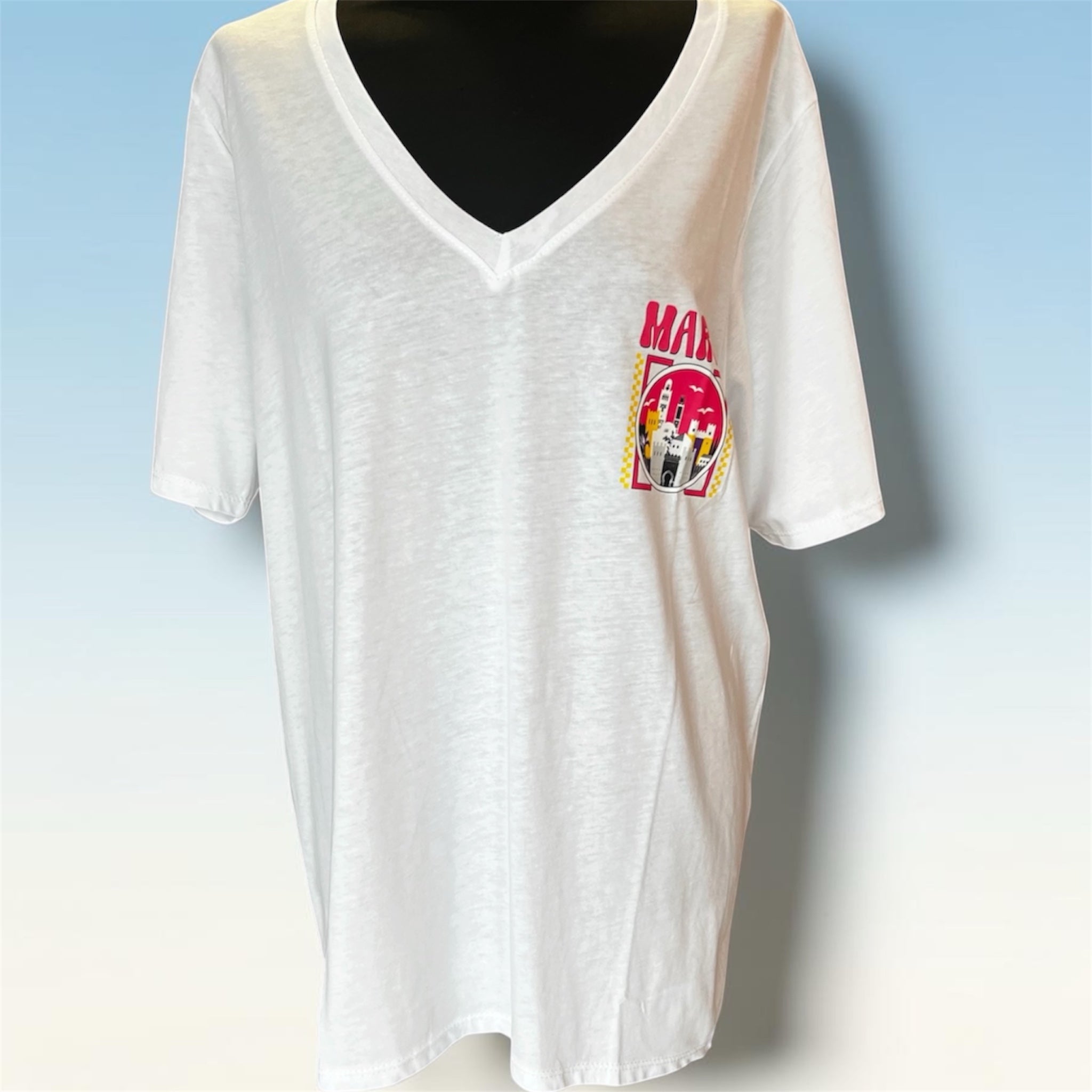 T shirt korte mouwen wit met achterkant opdruk maat 48 Maroc
