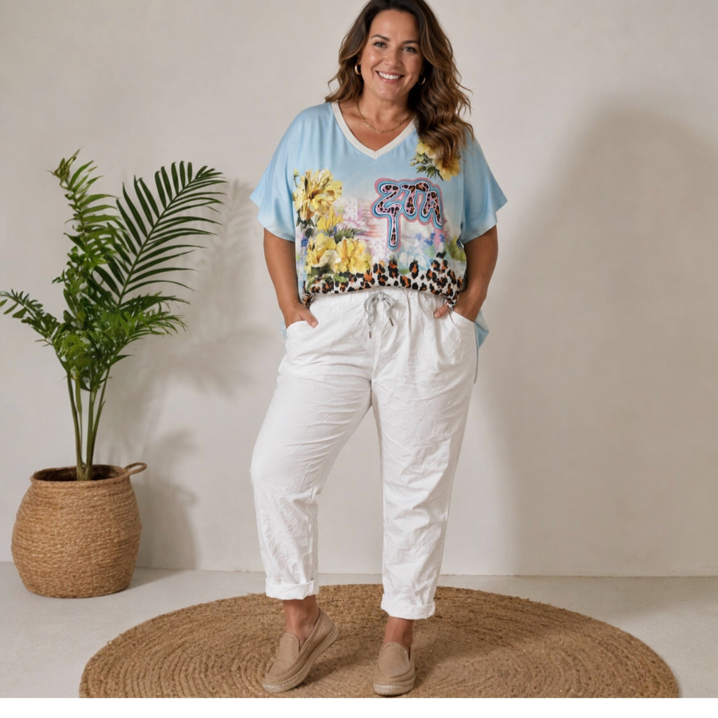 Jogger wit maat 48-50 kleine 52