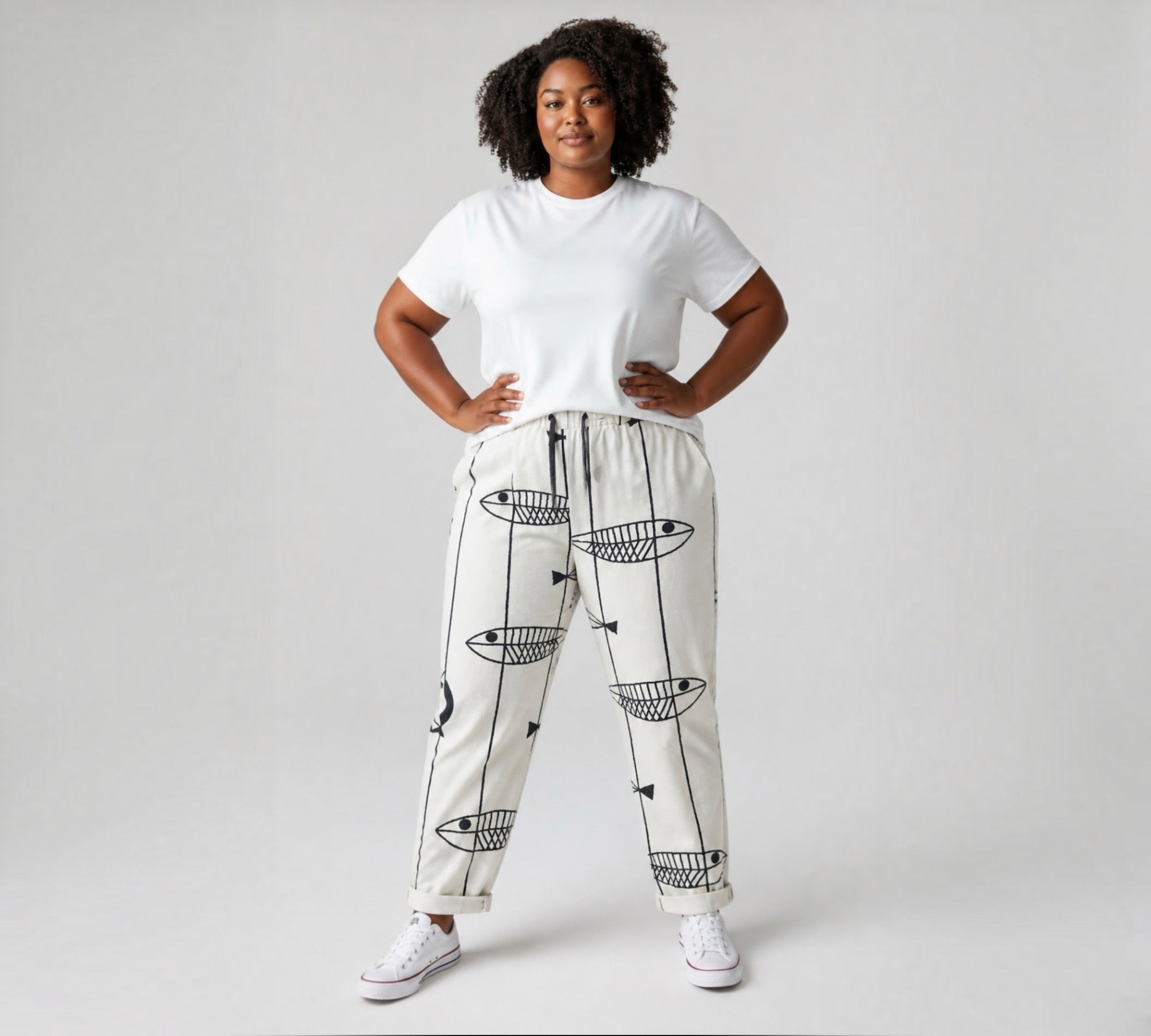 Jogger stretch broek maat 48-50 blauw wit