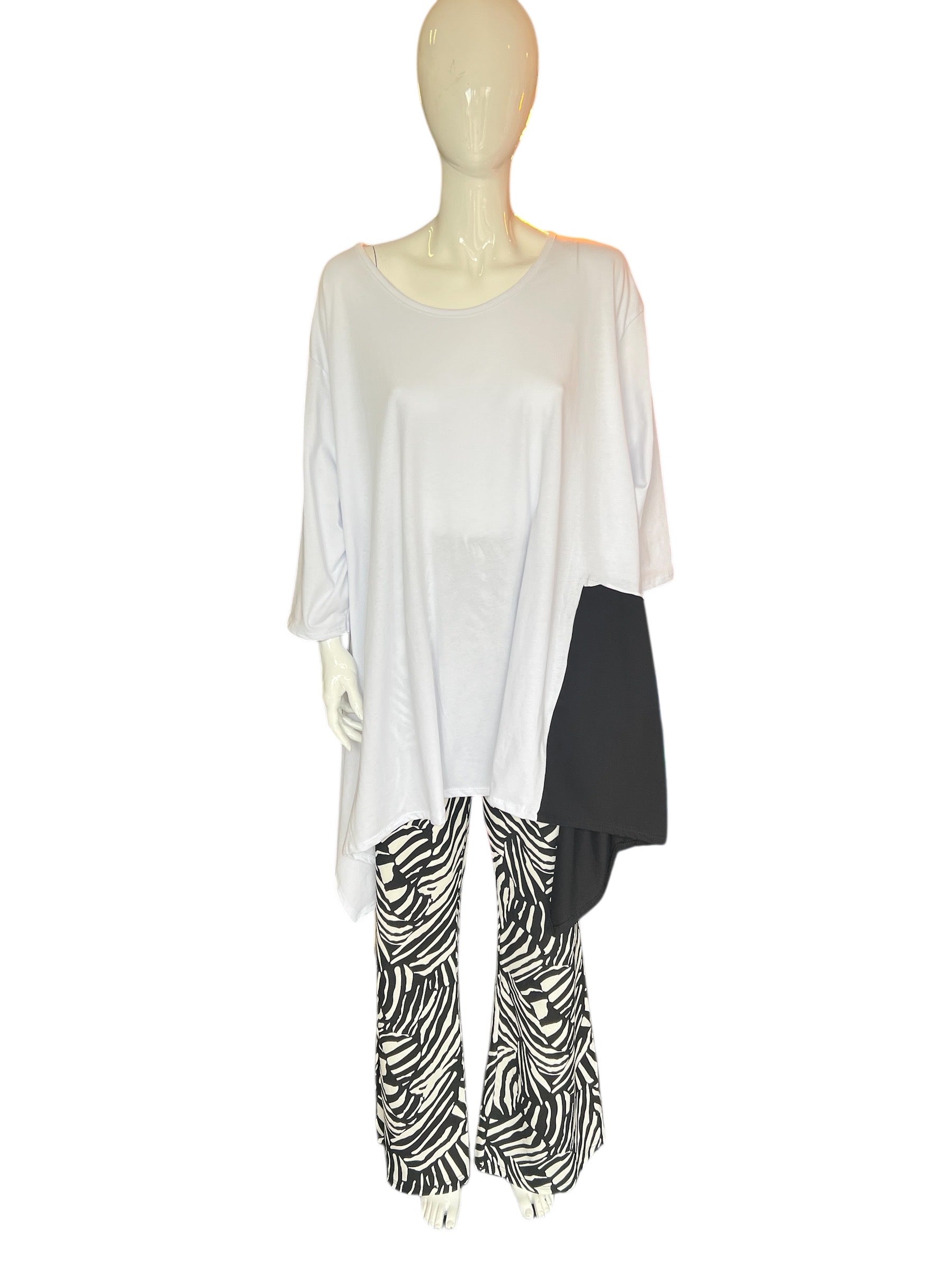 Moonshine Alijn tuniek in wit/zwart mt 4