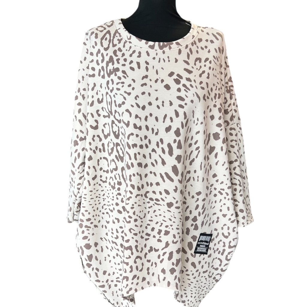 Sweatshirt met ritsjes en zakken in animal printOne size past tot maat 56