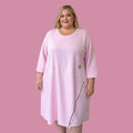 Roze jurk/tuniek met rits zijkant One size past voor maat 48-50 kleine 52