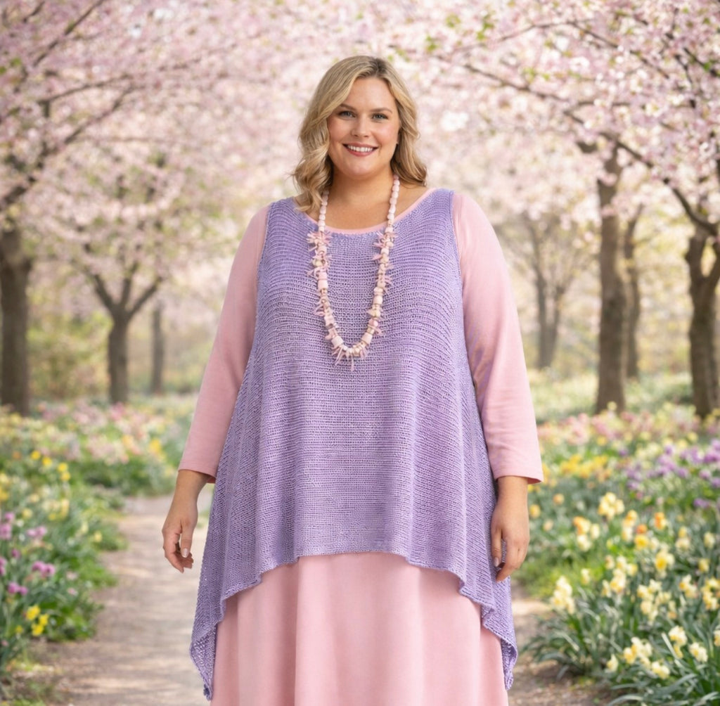 Moonshine gebreid A-symetrisch hes One size Lila