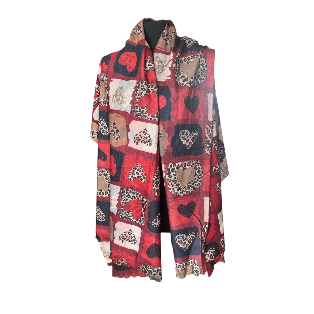 Grote sjaal met hartjes