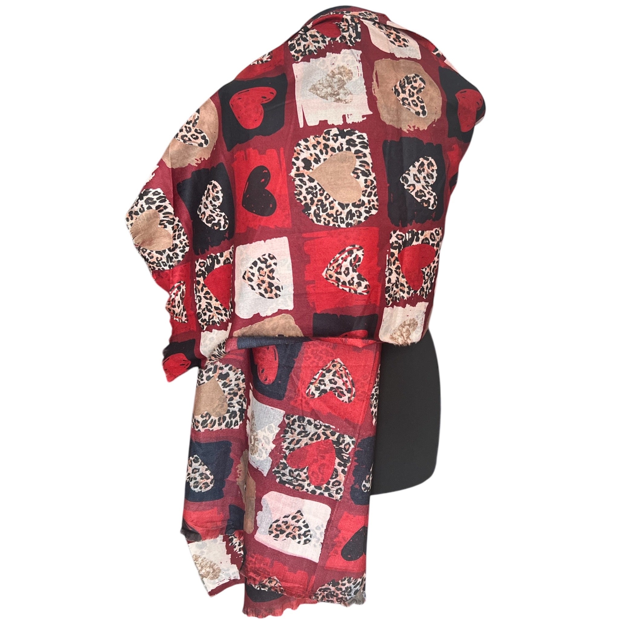 Grote sjaal met hartjes