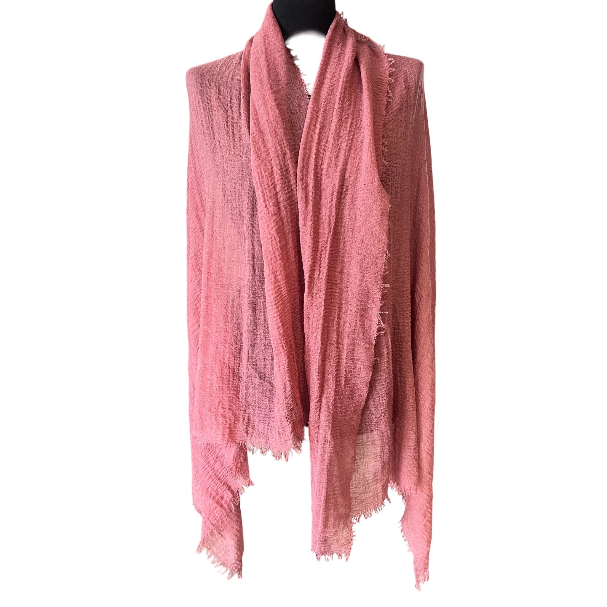 Mousseline sjaal zalm kleur