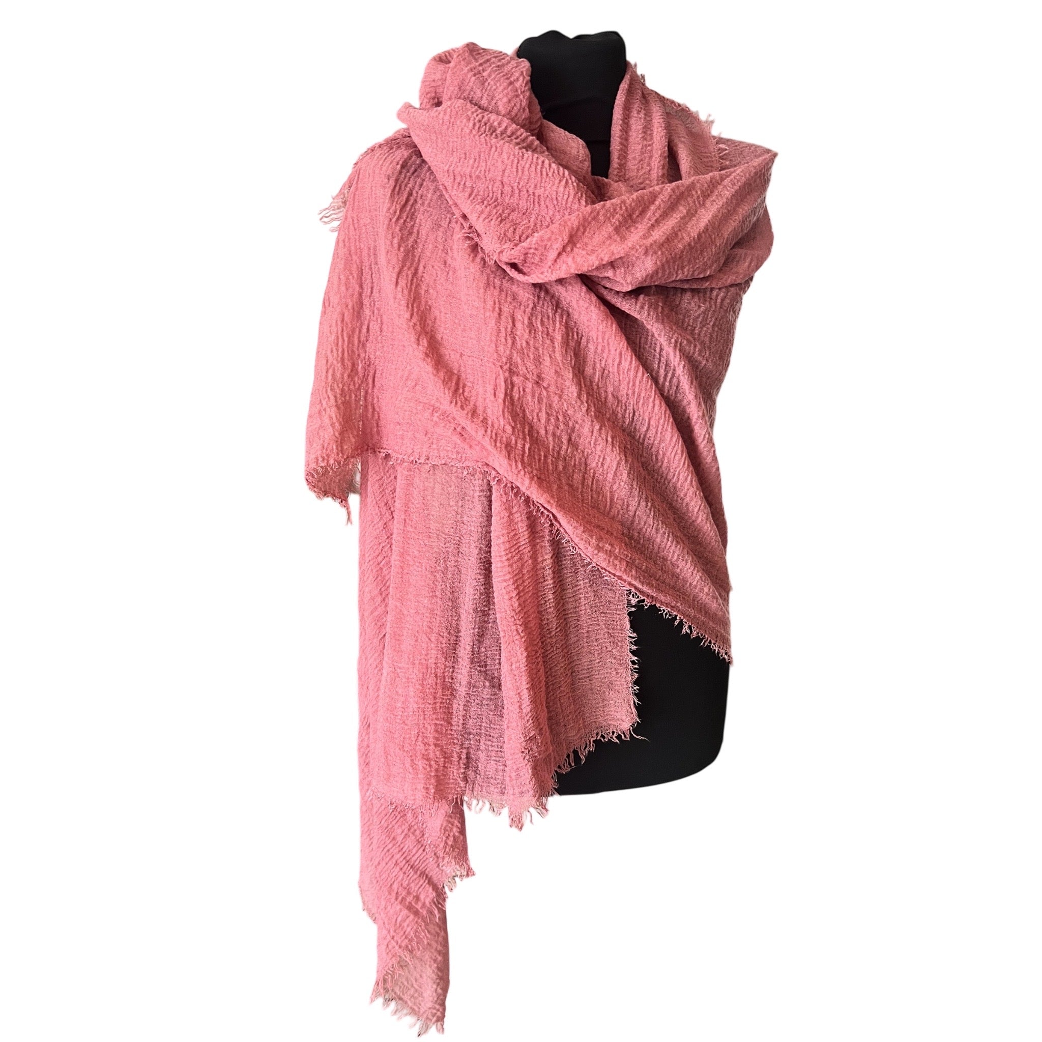 Mousseline sjaal zalm kleur