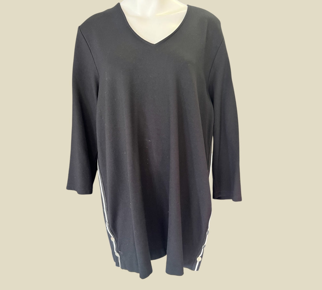 Shirt zwart met witte bies maat 48 Via Appia Due