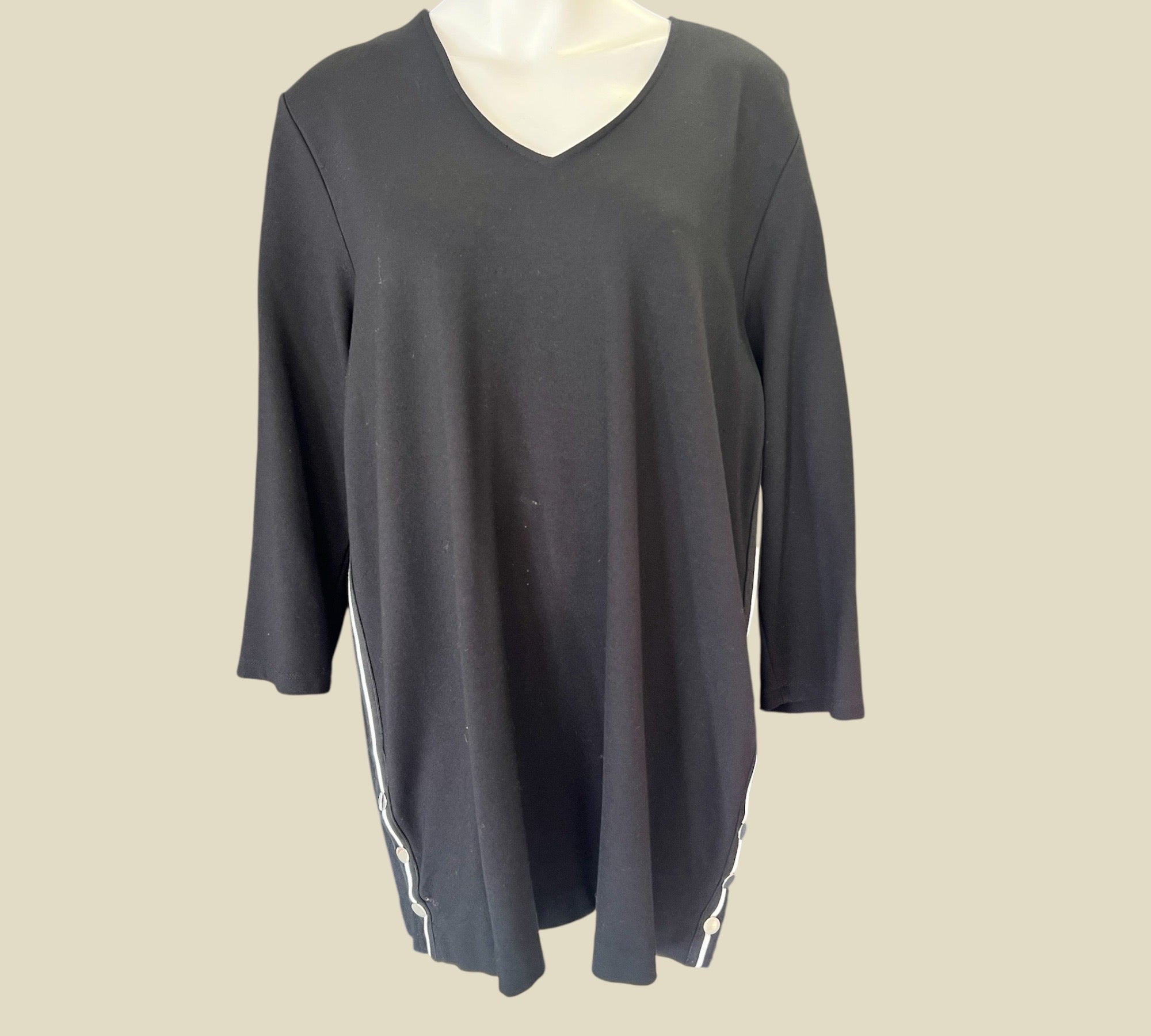 Shirt zwart met witte bies maat 48 Via Appia Due