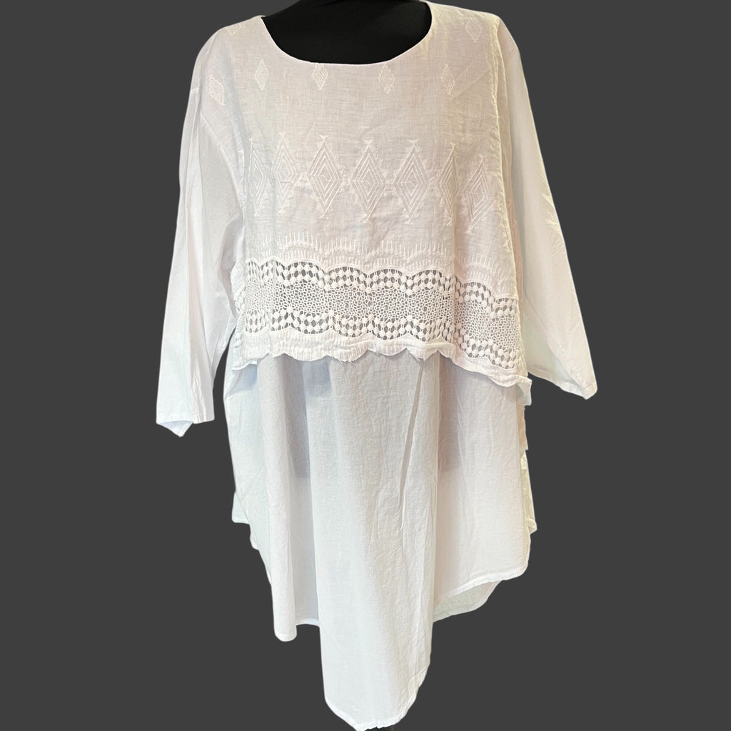 Apart tuniek Moonshine in wit maat  4 = 50-52-54-kleine 56