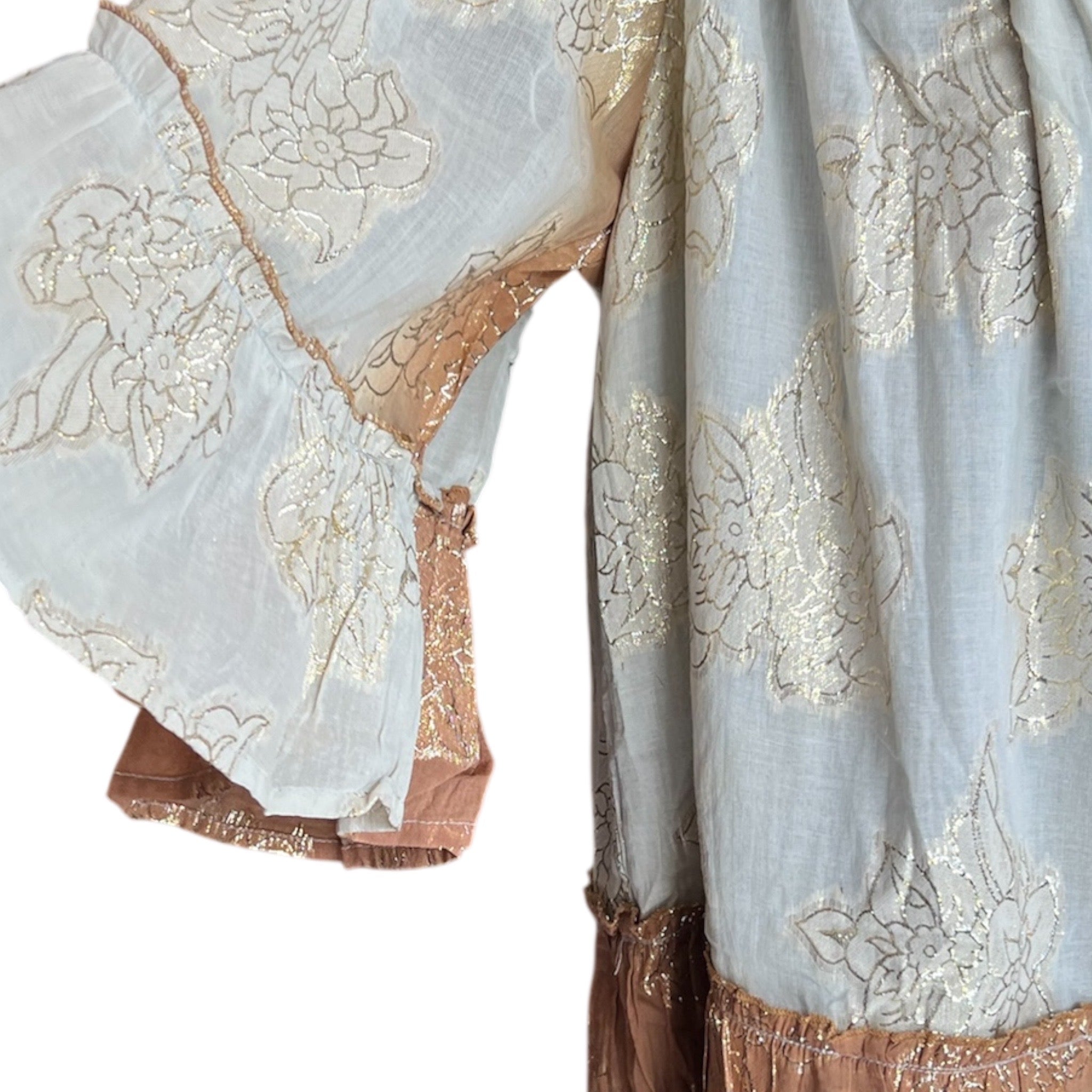 Beige bruin Jurkje /tuniek met goud past voormaat 50-52-54