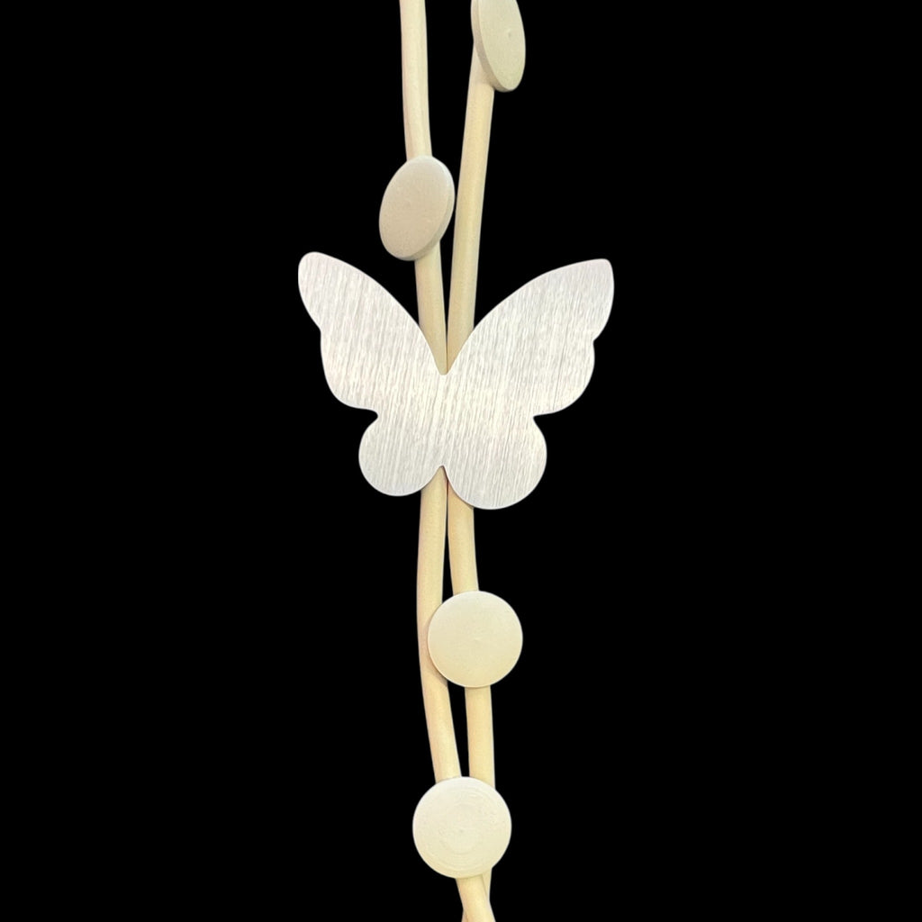 Moonshine rubberen ketting beige zilver  lichtgewicht
