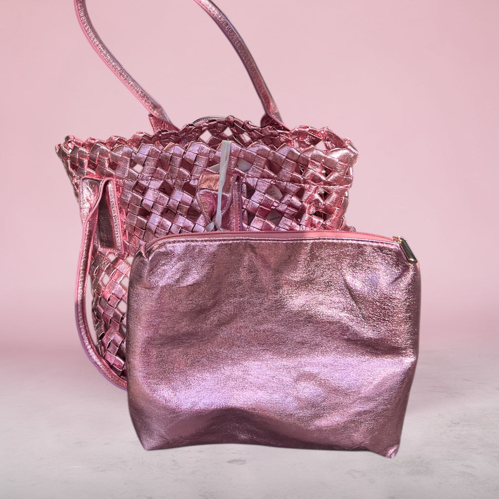 Aparte tas  roze metallic