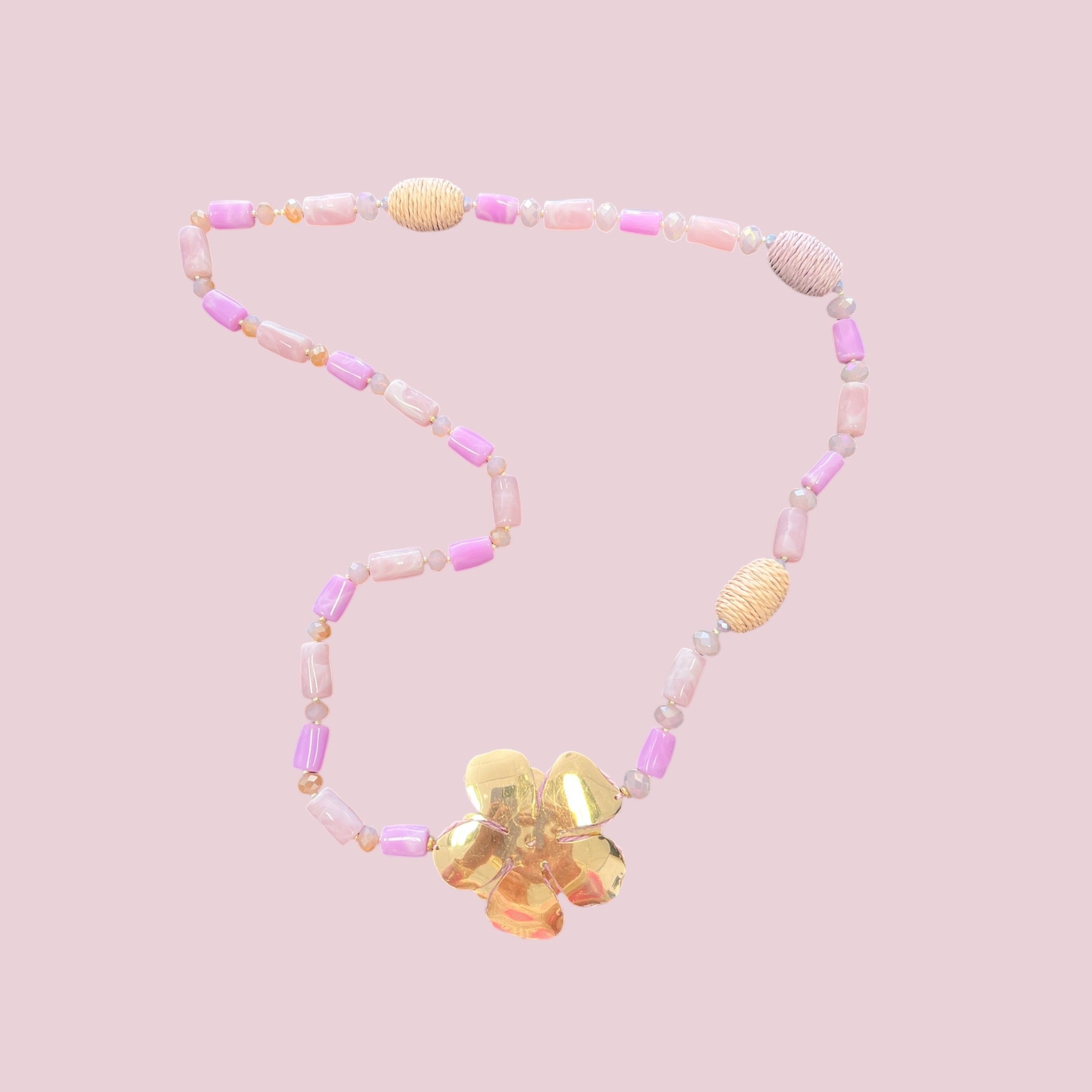 Zomerse ketting roze goud