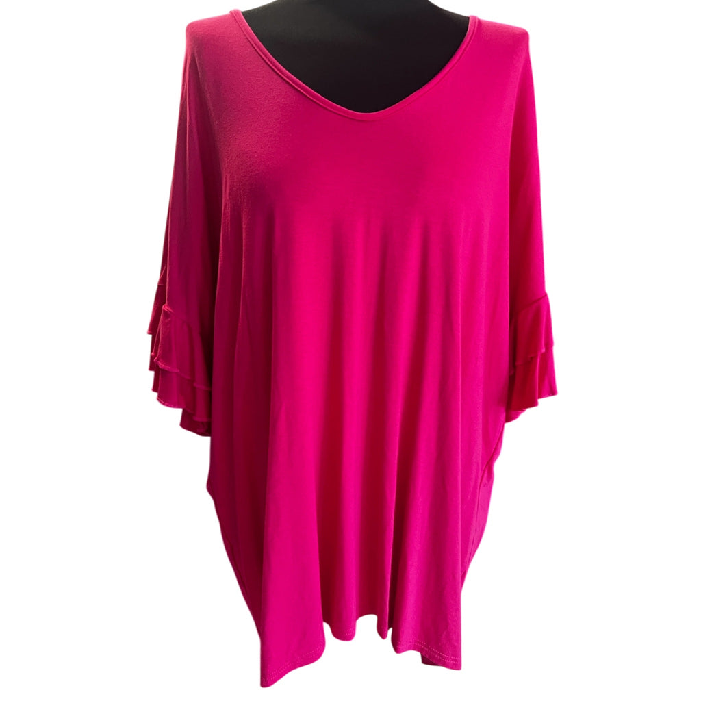 Shirt roze Naveed met roezel mouw mt 1-2-3