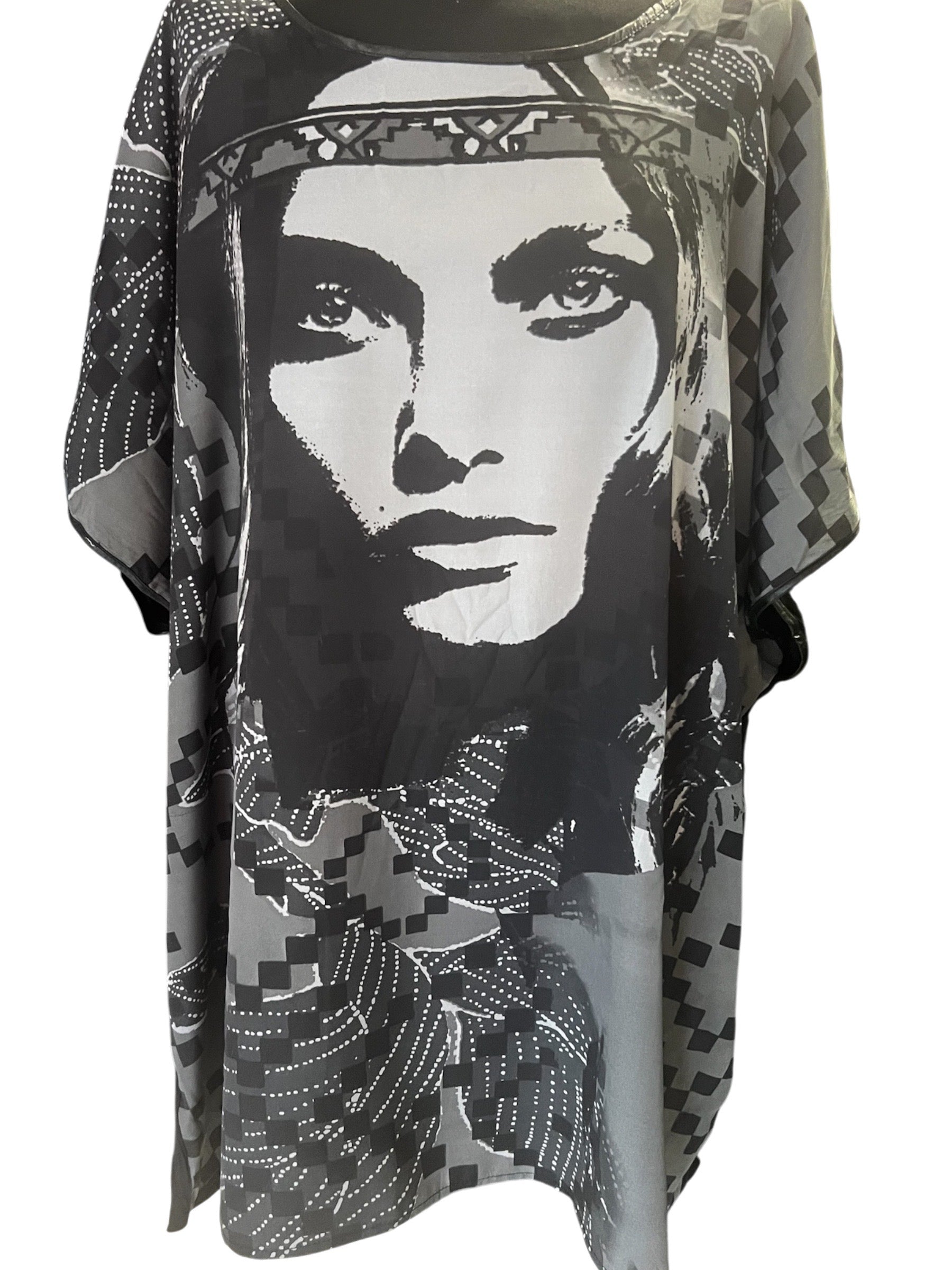T-shirt korte mouwen Met gezicht voorkant mt 54-56-58