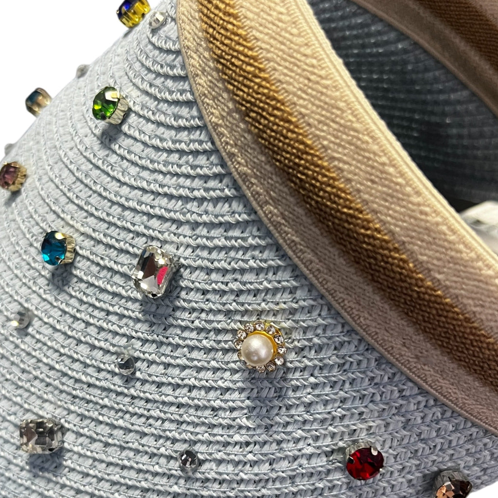 Zonneklep met strass stenen