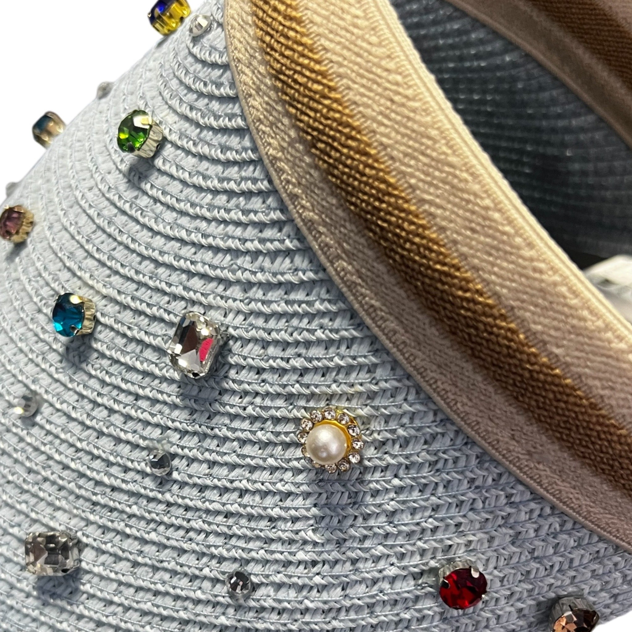 Zonneklep met strass stenen